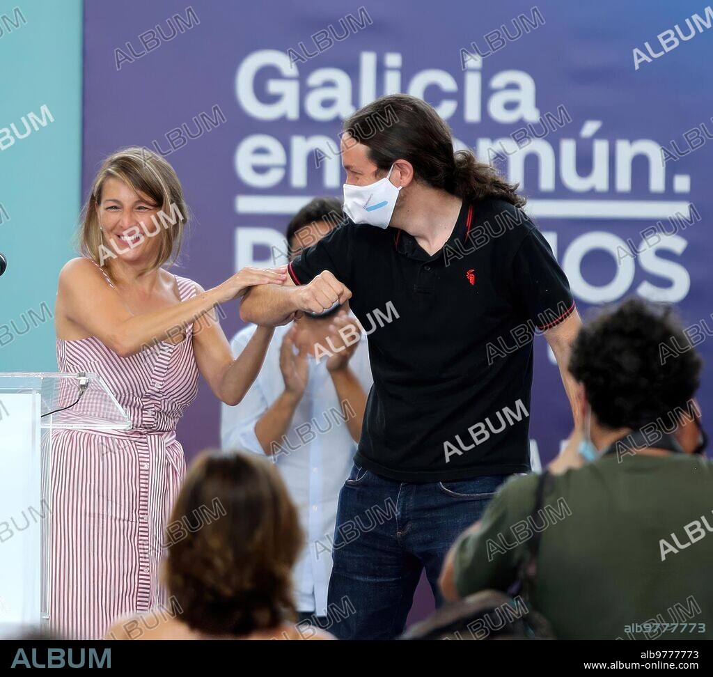 Vigo, 07/05/2020. Meeting of Pablo Iglesias, Yolanda Díaz and Antón Gómez Reino. Photo: Miguel Muñíz. Archdc.