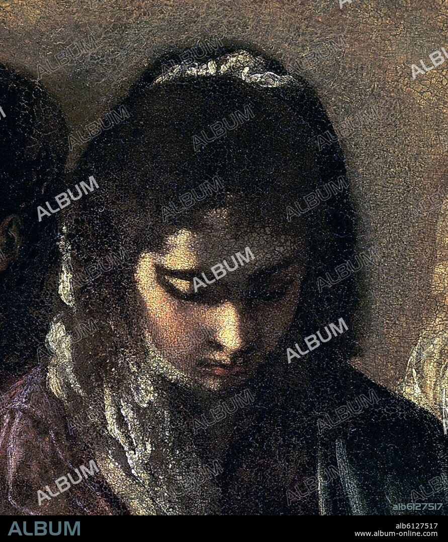 DIEGO VELAZQUEZ (1599-1660). VIRGEN MARIA DETALLE DE LA IMPOSICION DE LA CASULLA A SAN ILDEFONSO - 1623 - O/L - 165x115 - BARROCO ESPAÑOL.