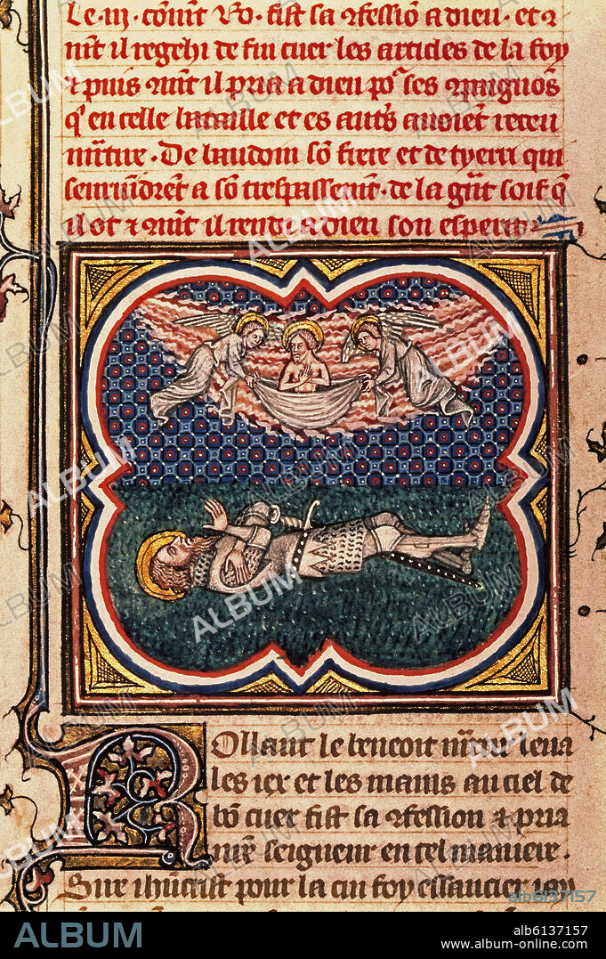 BOUQUET JEAN. GRANDES CRONICAS DE FRANCIA - CHANSON DE ROLAND - MUERTE DE ROLDAN EN RONCESVALLES - SIGLOS XII/XIII.