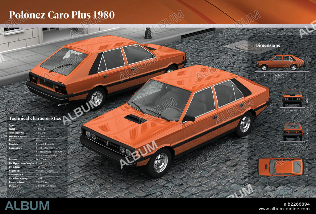 Polonez Caro Plus 1980. Infografía de las características técnicas del automóvil Polonez Caro Plus de 1980.