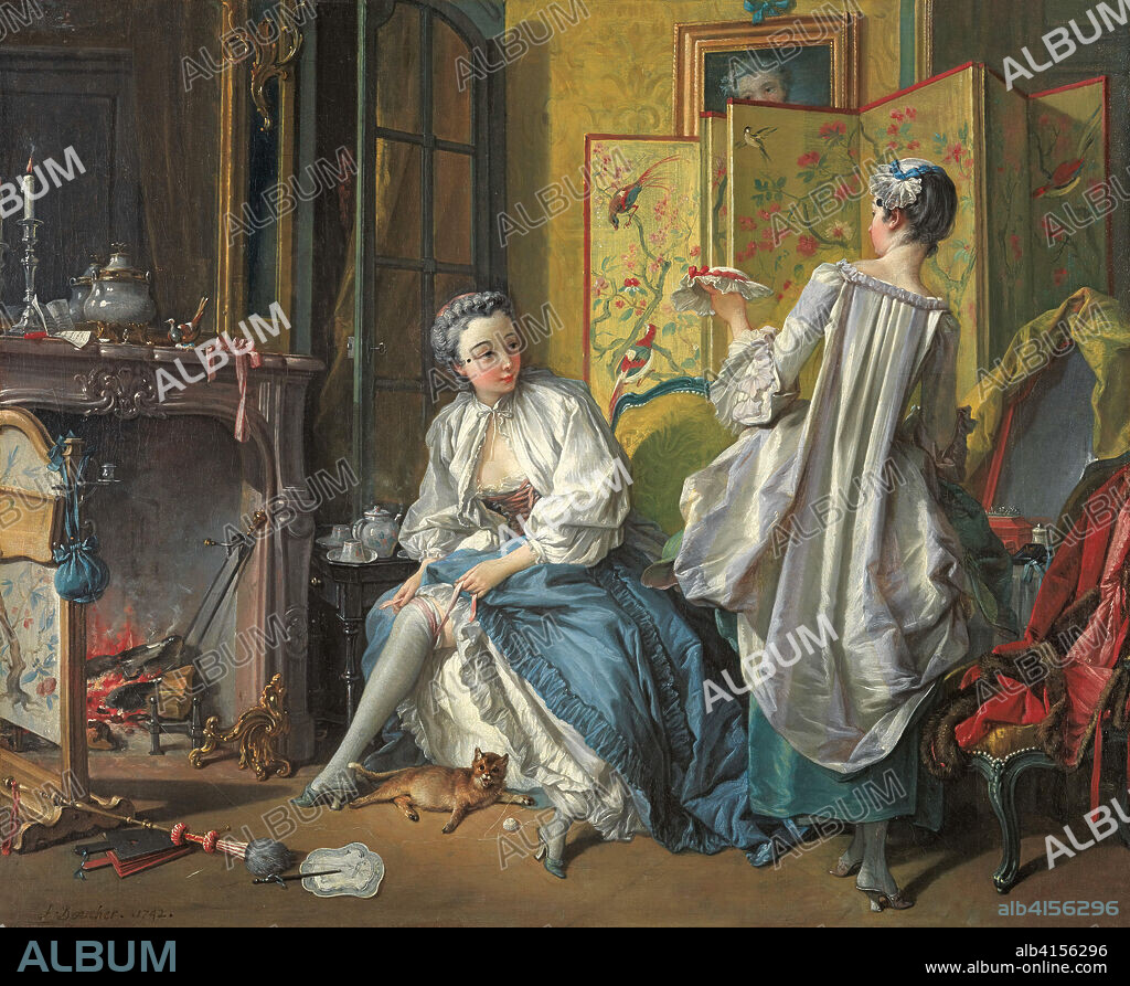 FRANÇOIS BOUCHER. François Boucher (París, 1703-1770). La toilette (1742). Óleo sobre lienzo. 52,5 x 66,5 cm.