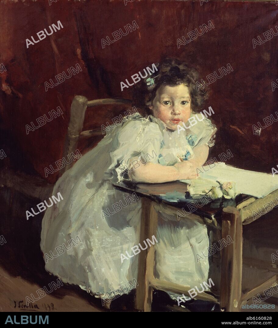 JOAQUIN SOROLLA. MI HIJA ELENA - 1898 -  O/L - 90x83 CM.