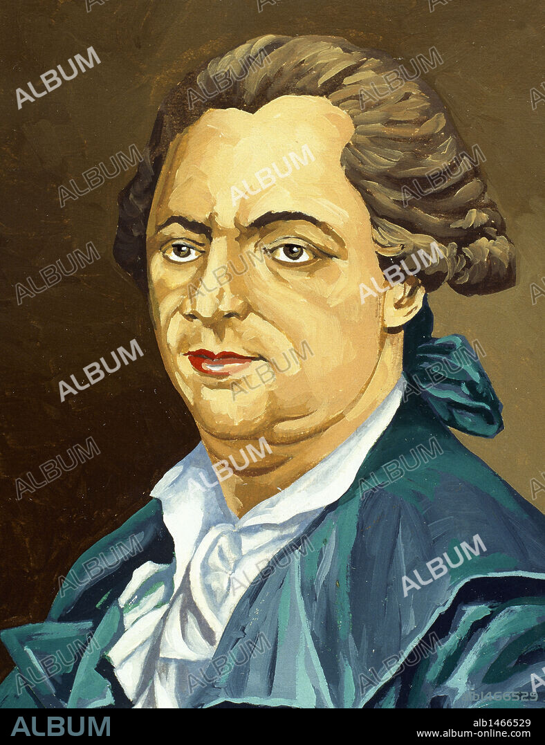 Mesmer, Franz Anton (Iznang am Bodensee, 1734, Meersburg, 1815). German doctor. Color Drawing.