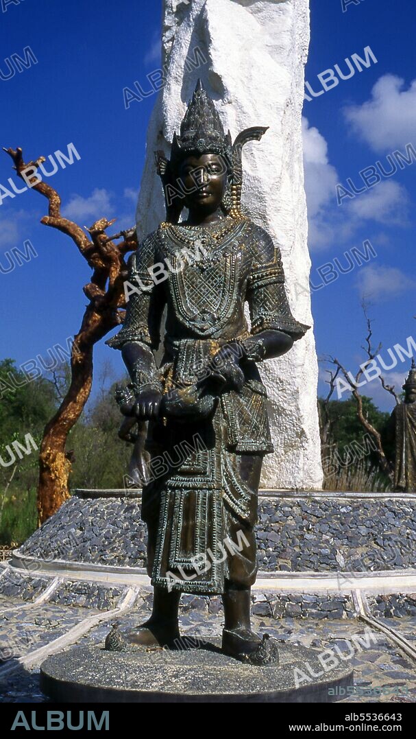 Mandalay Fort's almost 3km (2 miles) of walls enclose King Mindon's palace. The walls rise 8m (26ft). The palace was constructed, between 1857 and 1859 as part of King Mindon's founding of the new royal capital city of Mandalay. The plan of Mandalay Palace largely follows the traditional Burmese palace design, inside a walled fort surrounded by a moat. The palace itself is at the centre of the citadel and faces east. All buildings of the palace are of one storey in height. The number of spires above a building indicated the importance of the area below. Mandalay, a sprawling city of more than 1 million people, was founded in 1857 by King Mindon to coincide with an ancient Buddhist prophecy. It was believed that Gautama Buddha visited the sacred mount of Mandalay Hill with his disciple Ananda, and proclaimed that on the 2,400th anniversary of his death, a metropolis of Buddhist teaching would be founded at the foot of the hill.