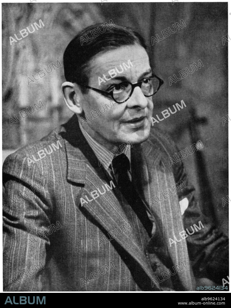 TS Eliot, American-born British poet dramatist and critic, c1950s. Thomas Stearns Eliot (1888-1965), winner of the Nobel Prize for literature, is best known for his poem The Waste Land (1922).