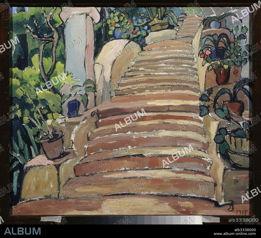 ANNA MIKHAYLOVNA ZELMANOVA-TCHUDOVSKAYA. Staircase in a garden.