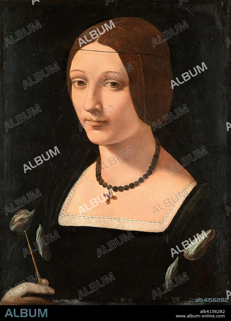 Giovanni Antonio Boltraffio (Milan, ca. 1467-1516). Portrait of a Lady as Saint Lucy (ca. 1509). Oil on panel. 51.5 x 36.5 cm.