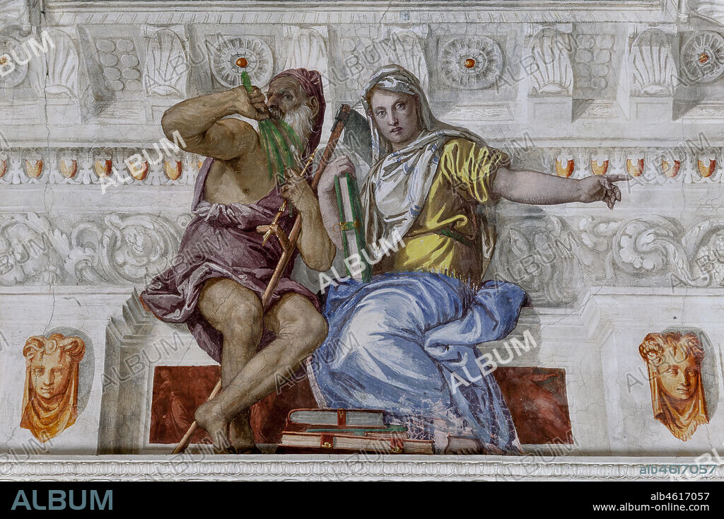 Maser, Villa Barbaro, the Room of the Little Dog, the vault: "Time and History". Fresco by Paolo Caliari, known as Il Veronese, 1560 - 1561.