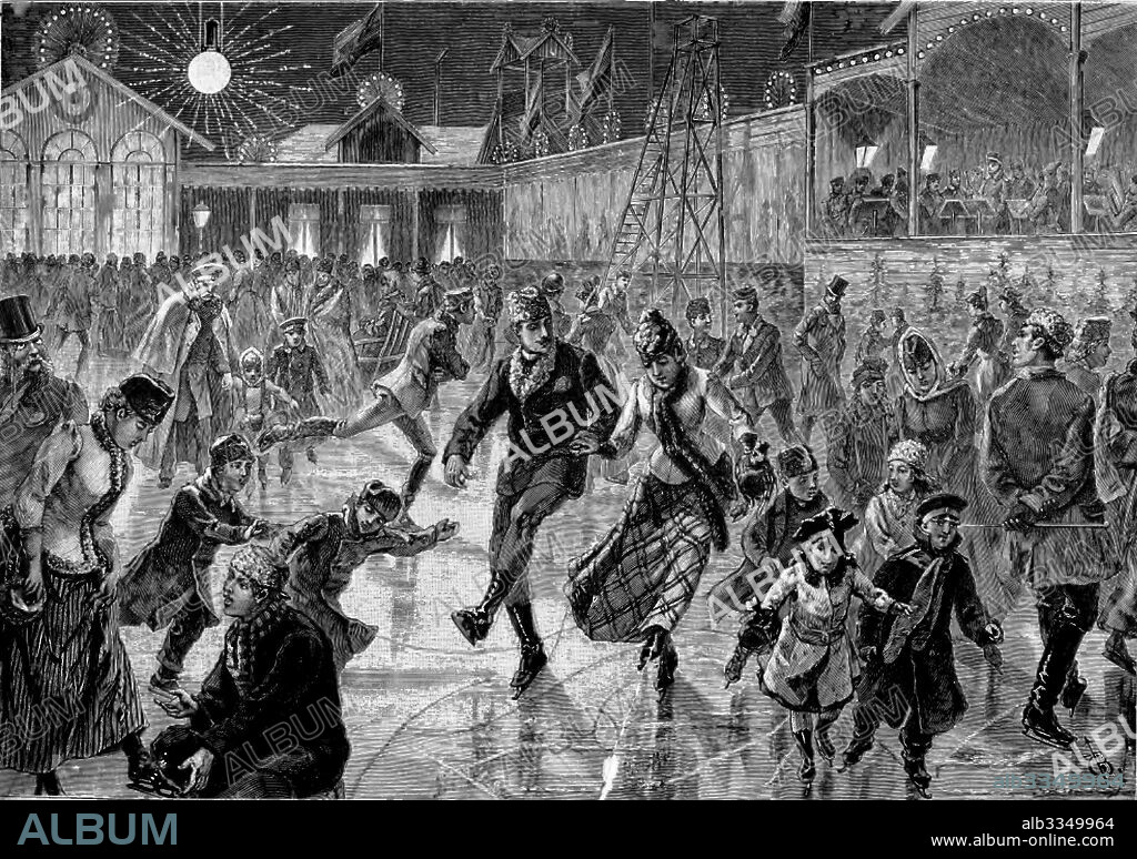 GUSTAV BROLING. Ice-skating rink on the Fontanka River in Saint Petersburg.