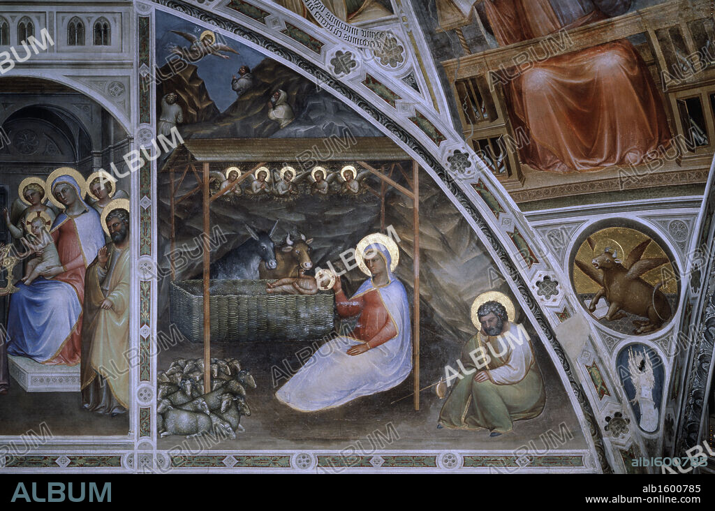 GIUSTO DE' MENABUOI. Jesus's Birth from: Stories of Christ Giusto di Giovanni de Menabuoi   (d. ca.1393 Italian)  Baptistery of the Cathedral, Padua.