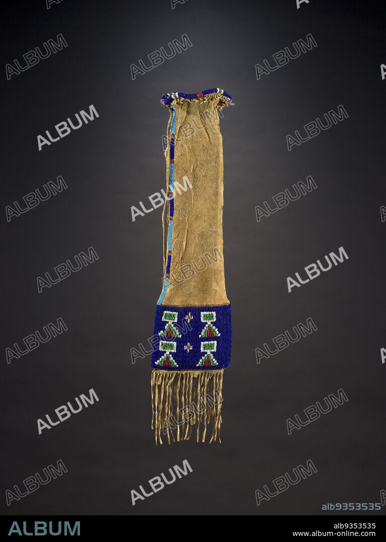 Pipe Bag, Sioux, or Lakota (Sioux), c.1880, Tanned hide and glass seed beads, Made in United States, North and Central America, Containers, 23 × 5 1/2 in. (58.4 × 14 cm).