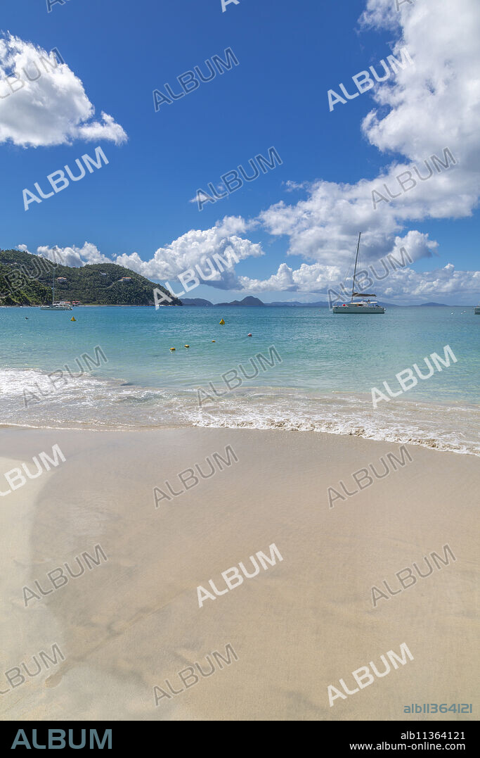 View of Cane Garden Bay Beach, Tortola, British Virgin Islands, West Indies, Caribbean, Central America.
