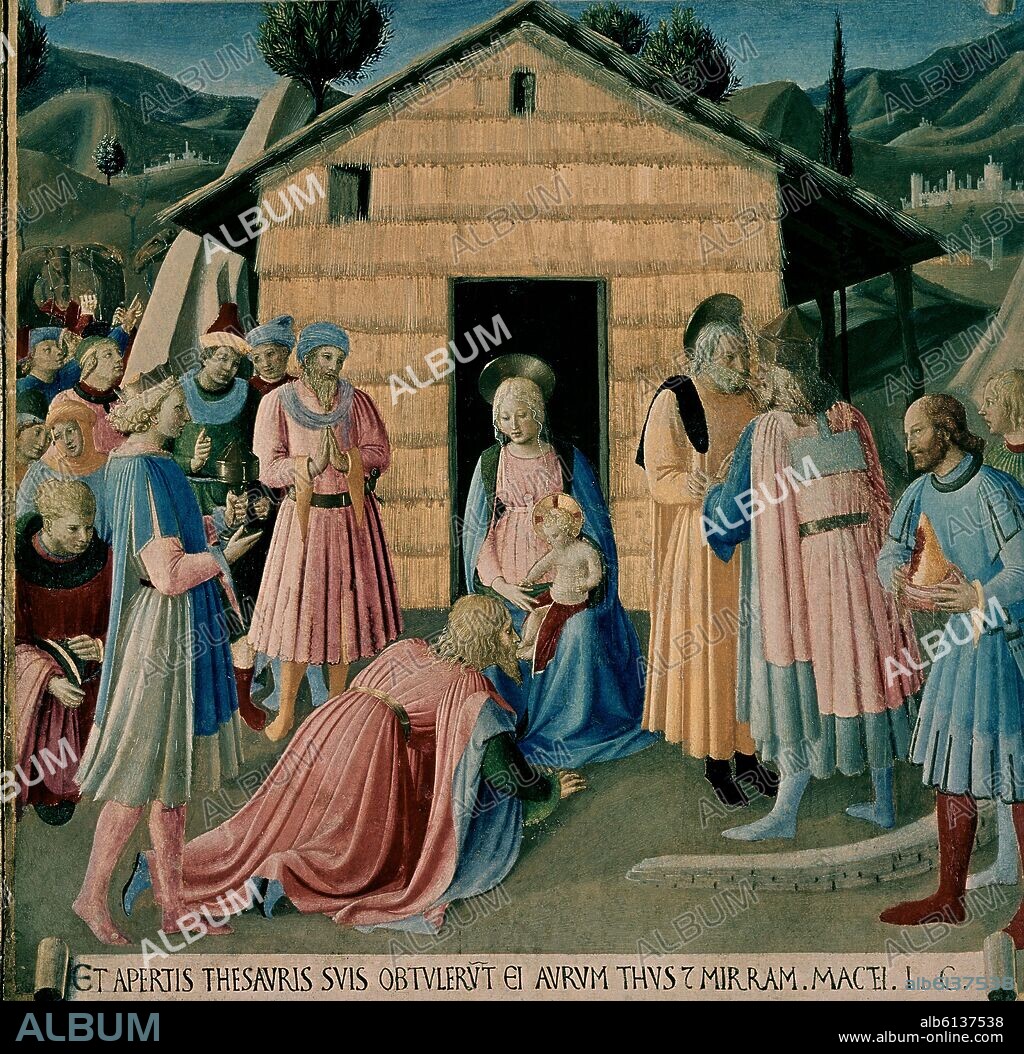 GUIDO DI PIETRO (1400/1455) FRA ANGELICO O FRAY AN. ARMARIO DE LA PLATA- ADORACION DE LOS MAGOS- 1448.