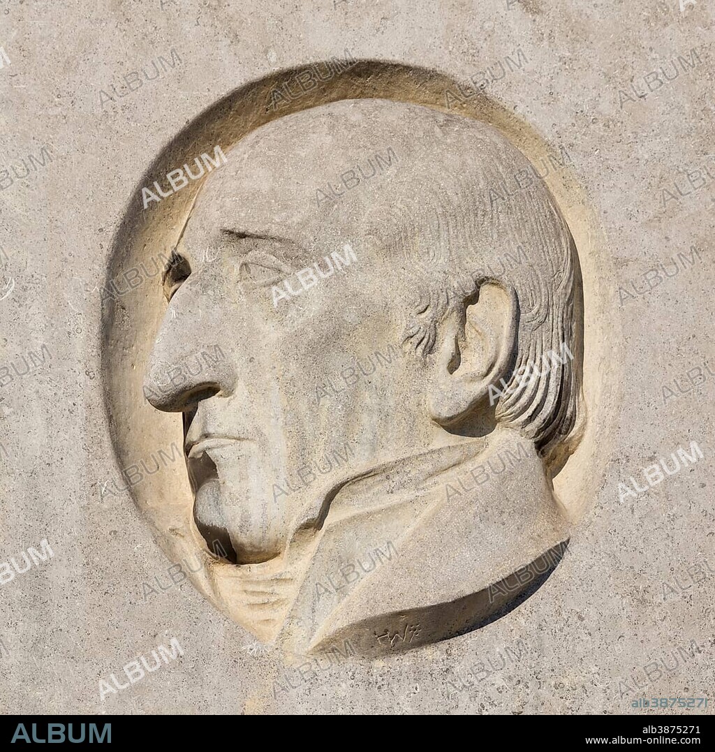 Heinrich Friedrich Karl vom und zum Stein, relief on the facade of the Paulskirche, Frankfurt am Main, Hesse, Germany