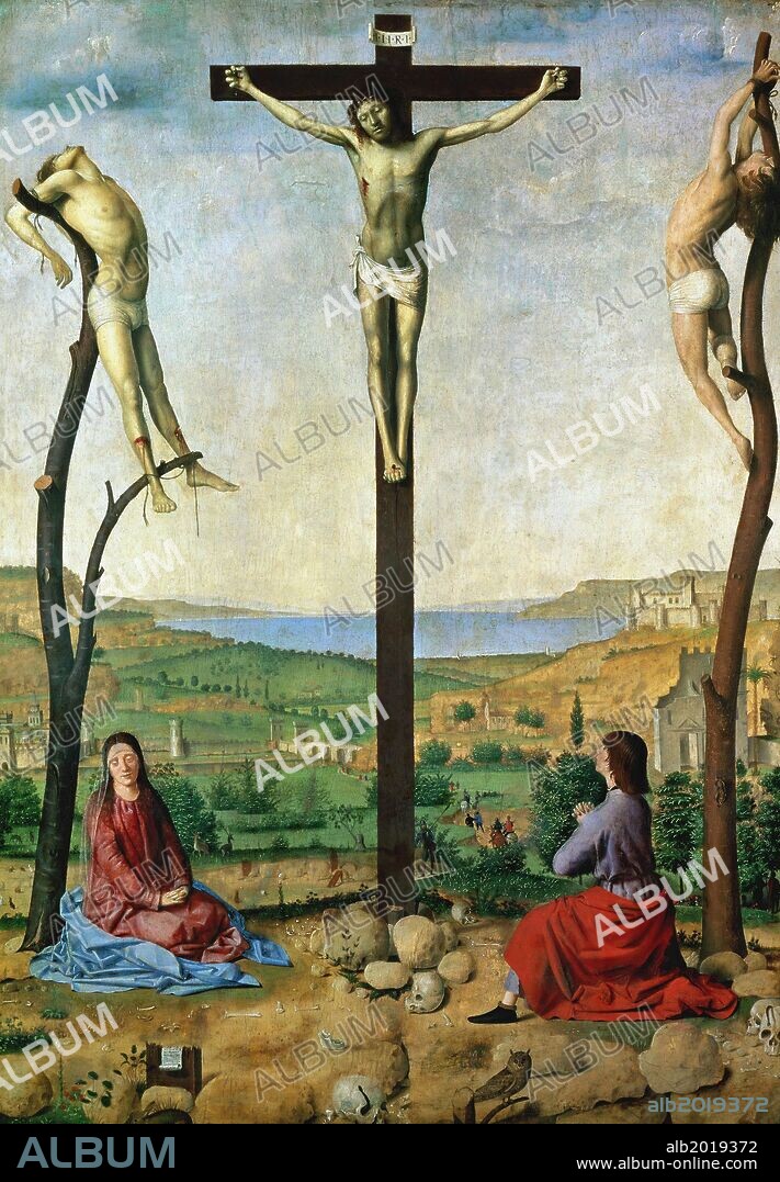 Antonello da Messina / 'The Antwerp Crucifixion', 1454-1455, Oil on wood, 59.7 x 42.5 cm.