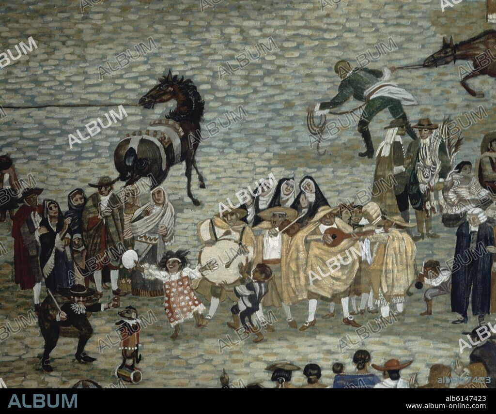 PLAZA MAYOR DE MEXICO-S XVIII-DET ACTUACION EN LA CALLE.