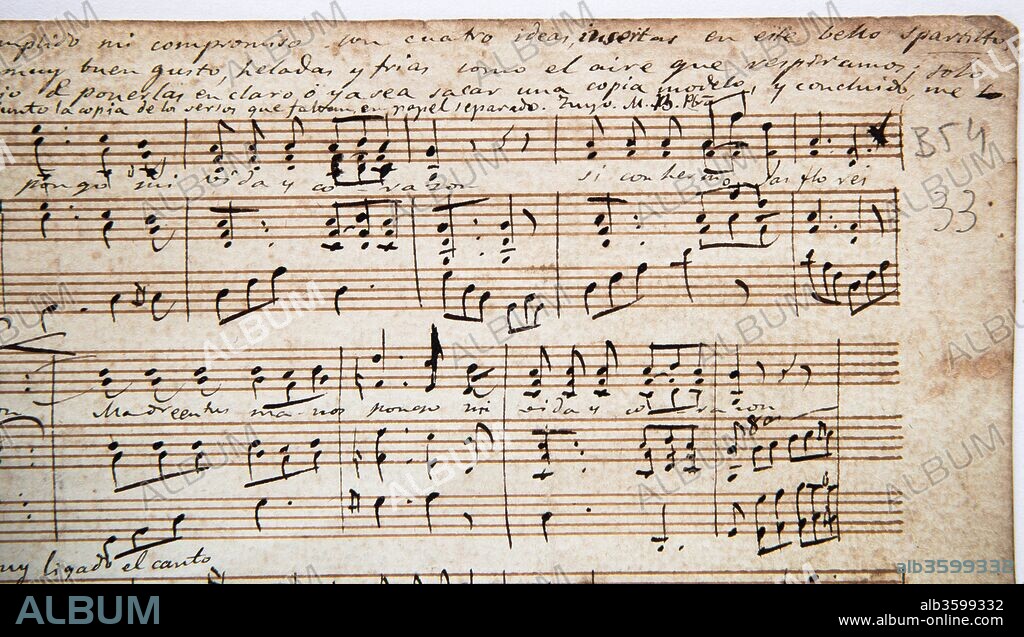 Manuel Blanch i Puig / Partitura canto a la Virgen en el mes de mayo, Siglo XIX.