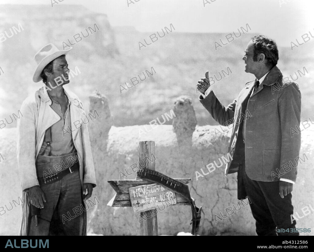 HENRY FONDA y TERENCE HILL en MI NOMBRE ES NINGUNO, 1973 (IL MIO NOME E NESSUNO), dirigida por TONINO VALERII. Copyright ALCINTER.