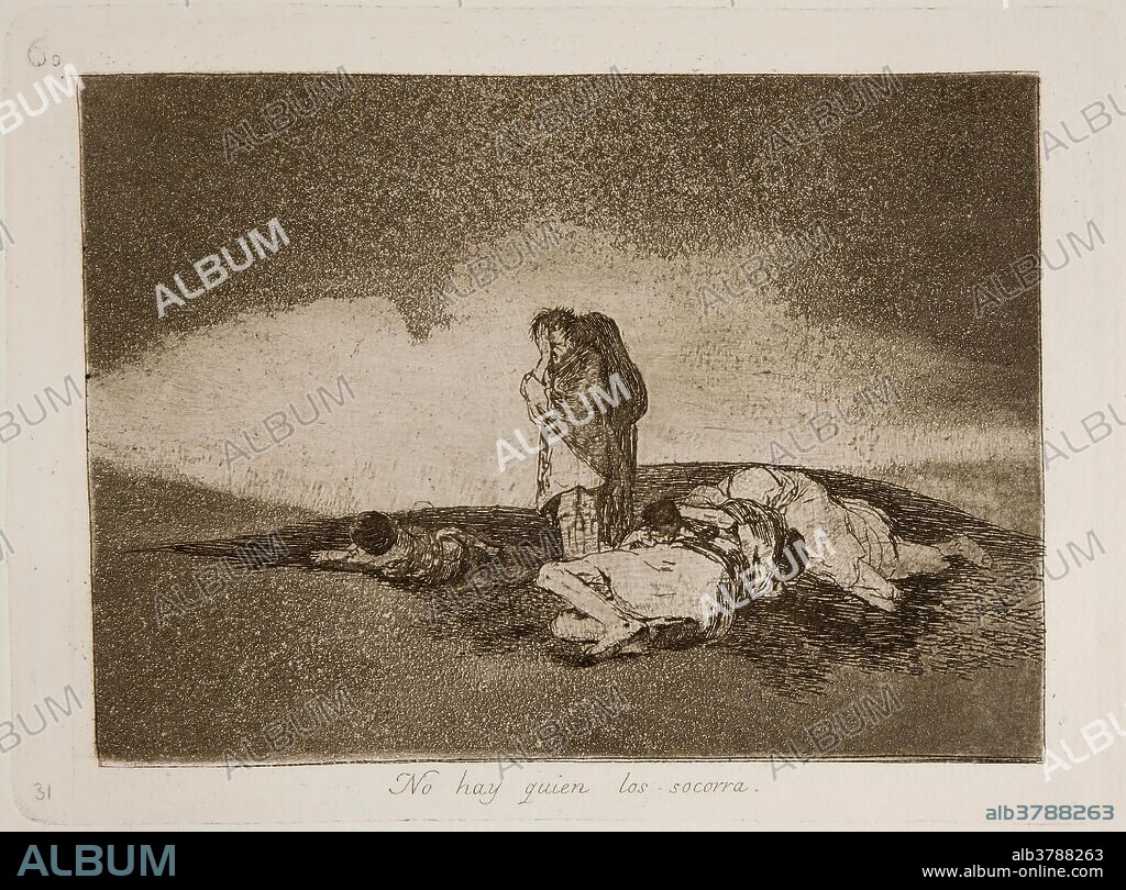 Francisco de Goya y Lucientes / 'No hay quien los socorra'. 1812 - 1814. Etching, Aquatint, Burnisher, Burin on ivory paper.