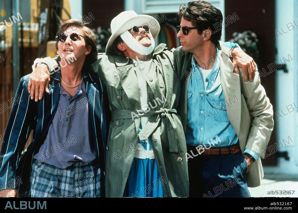 ANDREW McCARTHY, JONATHAN SILVERMAN and TERRY KISER in WEEKEND AT BERNIE'S II, 1993, directed by ROBERT KLANE. Copyright TRI STAR PICTURES.