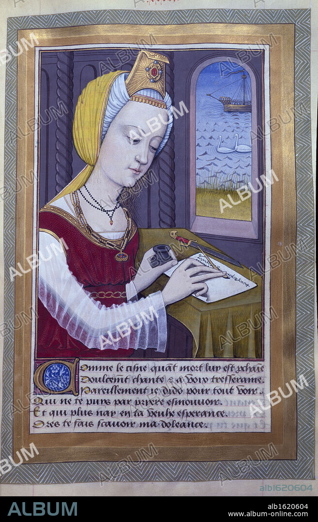 Portrait of a Woman manuscript by Robert Testard, manuscript, France, Paris, Bibliotheque Nationale.
