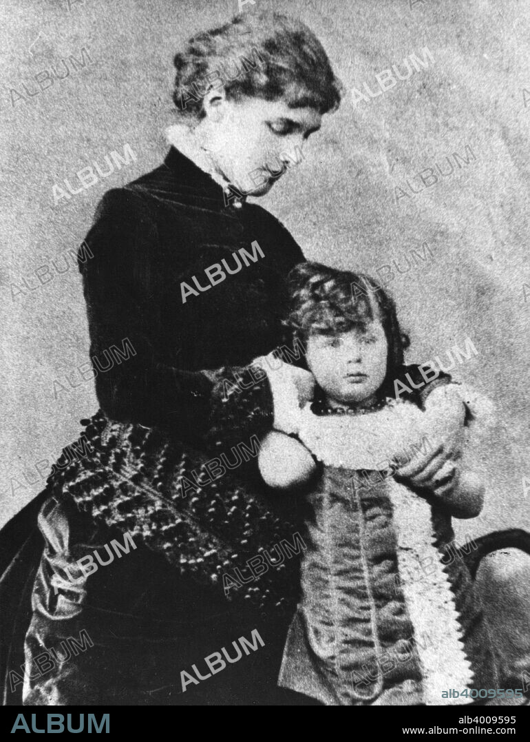 Winston Churchill (1874-1965) with his mother, Lady Randolph Churchill (1854-1921), 1870s.