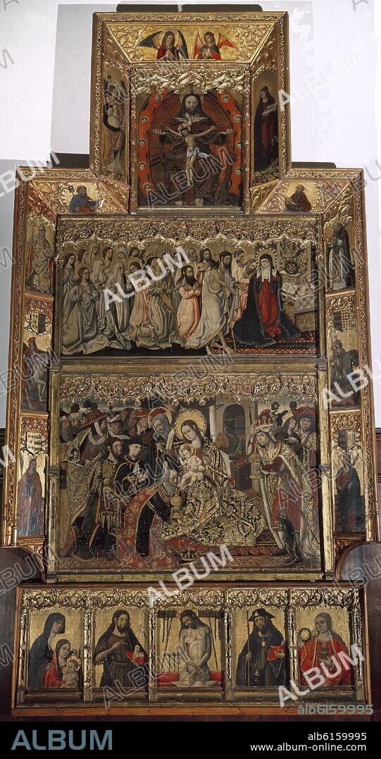 MAESTRO DE PEREA (1790-1510). RETABLO DE LOS TRES REYES -ADORACION -(SIGLO XV).