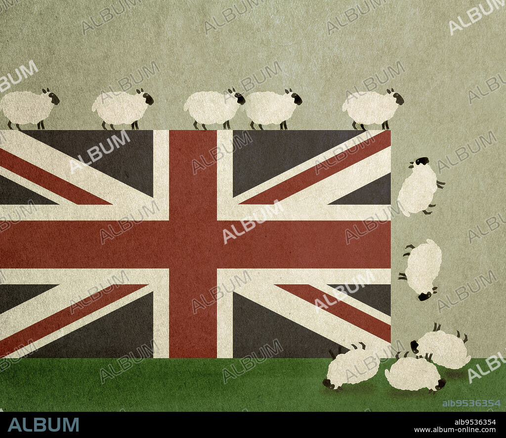 Sheep falling off Union Jack cliff .