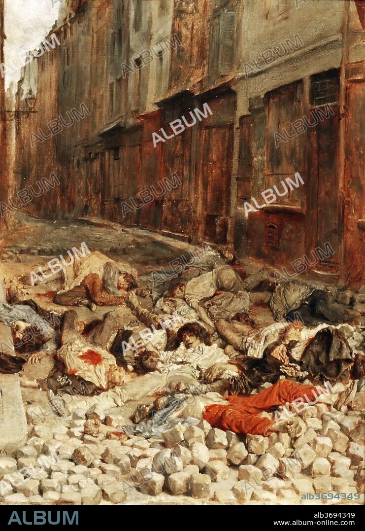 JEAN-LOUIS-ERNEST MEISSONIER. The Barricade, Rue de la Mortellerie, June 1848 (Remembrance of Civil War).