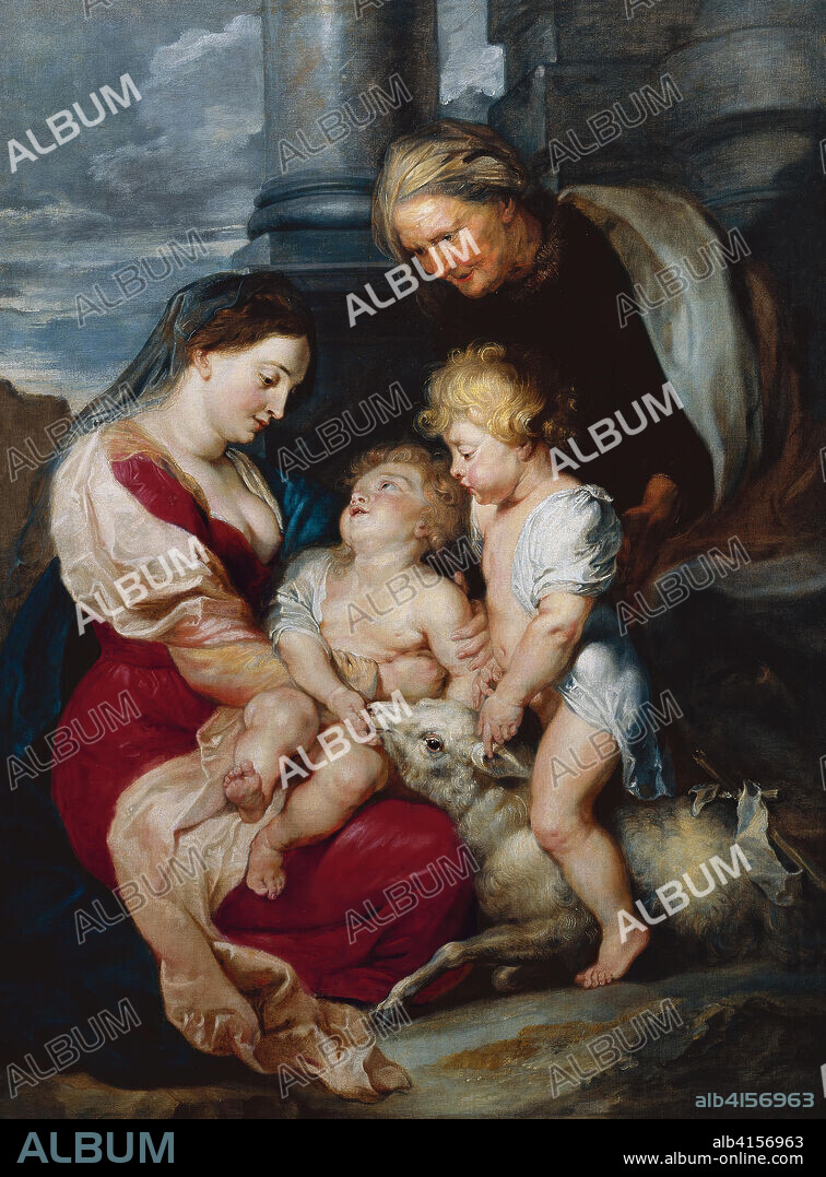 Peter Paul Rubens (Siegen, 1577-Amberes, 1640). La Virgen con el Niño, santa Isabel y san Juan Bautista (hacia 1618). Óleo sobre lienzo. 151 x 113 cm.