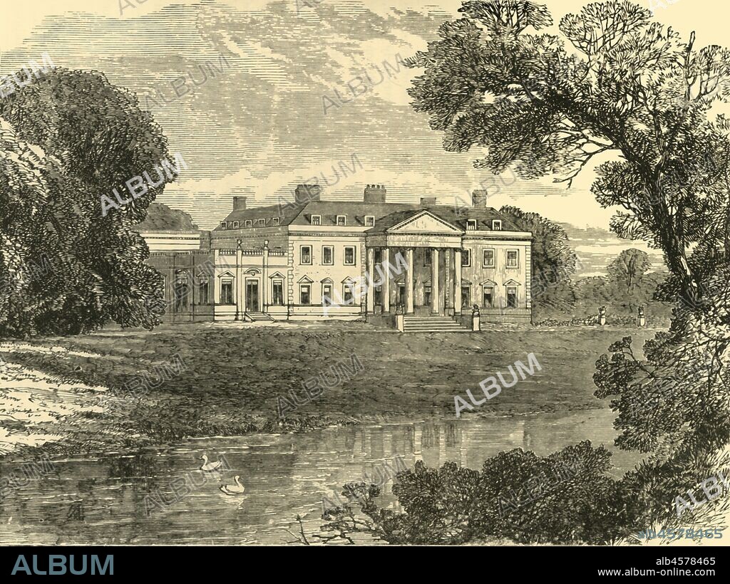 'Broadlands', 1898. Grade I listed English country house near Romsey in Hampshire, with formal gardens Grade II listed, Queen Elizabeth II and Prince Philip spent their honeymoon at Broadlands in November 1947. From "Our Own Country, Volume V". [Cassell and Company, Limited, London, Paris & Melbourne, 1898].