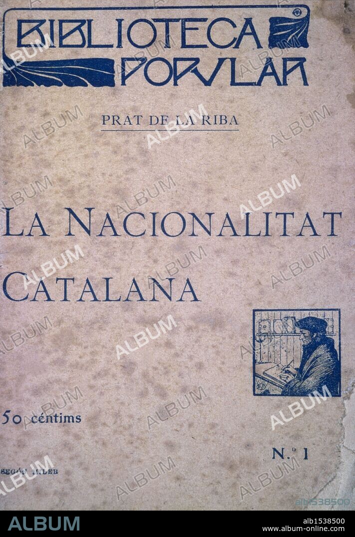 Cubierta de la obra "La Nacionalitat Catalana" escrita por Prat de la Riba, enric; Año 1906; Edición de la Biblioteca Popular.