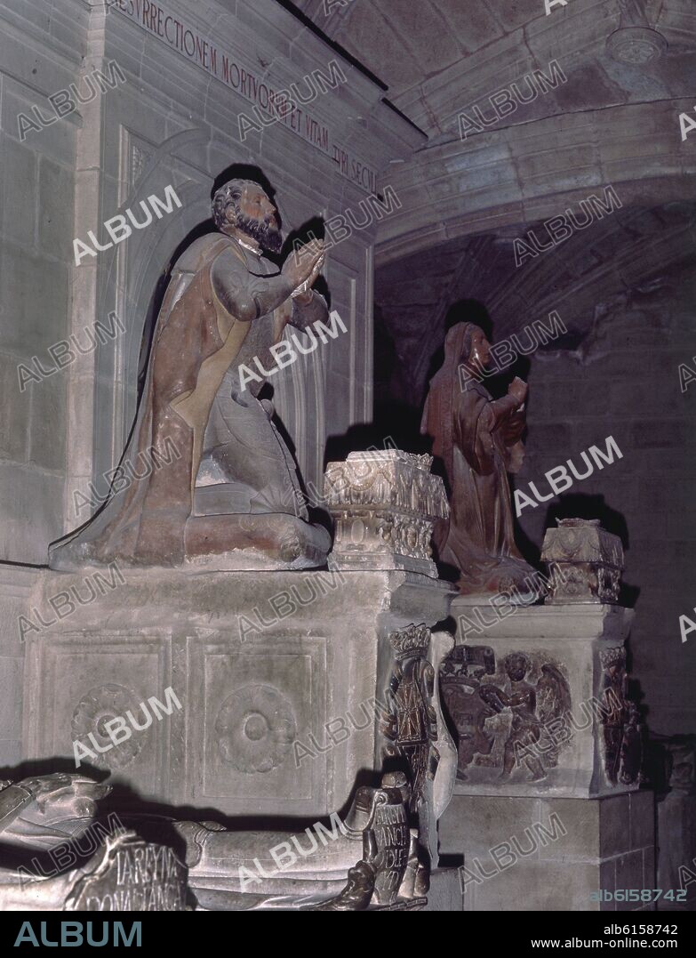 GARCIA IV SANCHO III DE NAVARRA LLAMADO EL DE "NAJERA" REY DE PAMPLONA DESDE EL 1035/54 Y SU ESPOSA EN EL PANTEON REAL - SIGLO XVI - R.