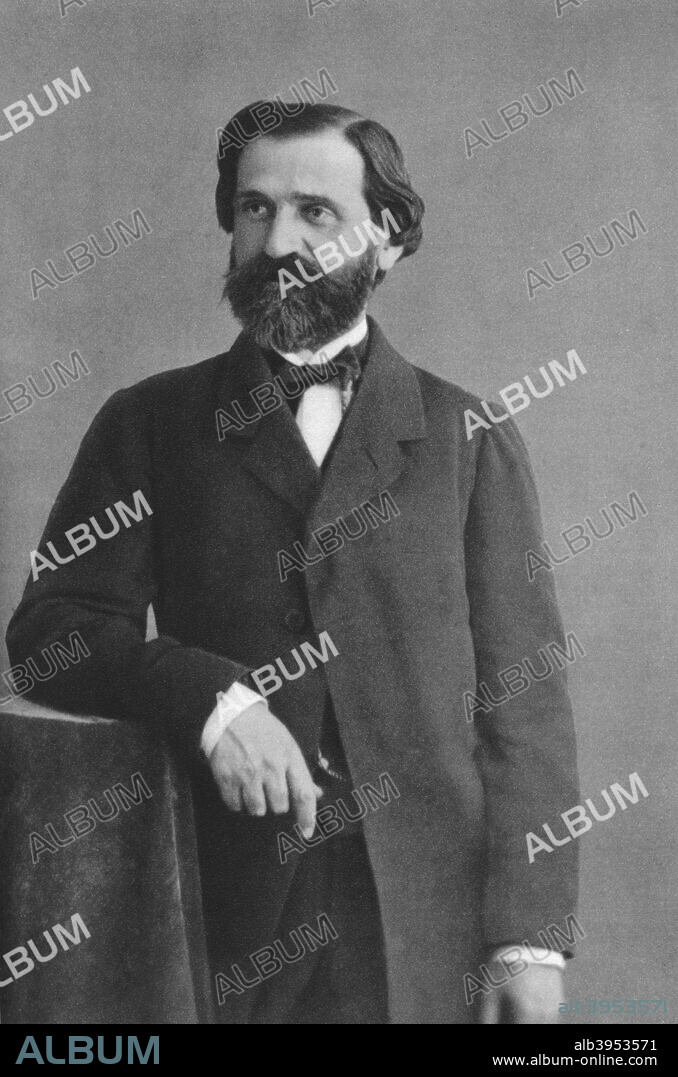 Giuseppe Verdi (1813-1901), Italian Romantic composer, mainly of opera. A print from Les Musiciens Celebres, Lucien Mazenod, Paris, 1948.