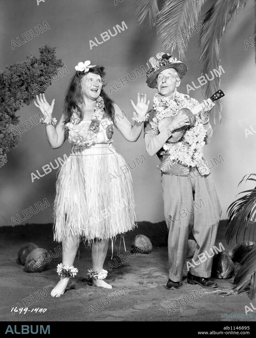 MARJORIE MAIN and PERCY KILBRIDE in MA AND PA KETTLE AT WAIKIKI, 1955, directed by LEE SHOLEM. Copyright UNIVERSAL PICTURES.