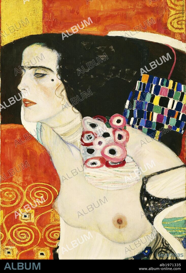 Judith II, 1909, by Gustav Klimt (1862-1918), 178x41 cm. Detail.