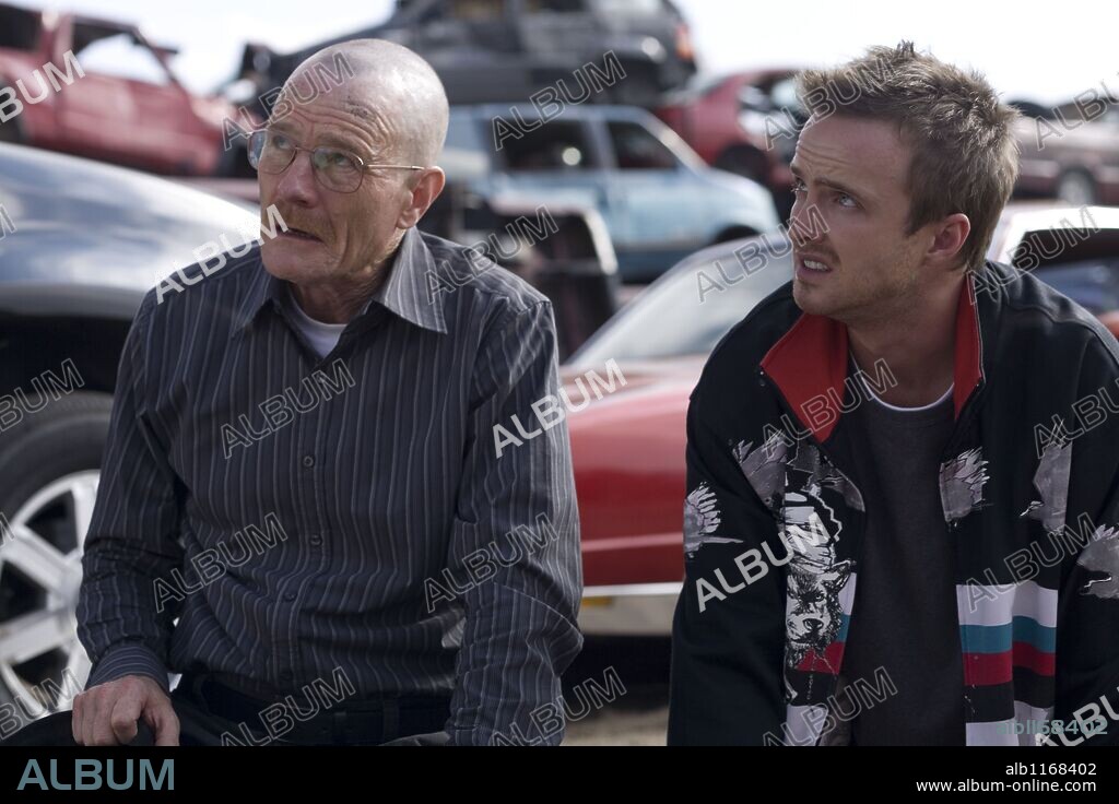 AARON PAUL and BRYAN CRANSTON in BREAKING BAD, 2008, directed by VINCE GILLIGAN. Copyright SONY PICTURES TELEVISION/ACME SHARK/MGM TELEVISION/PEGASUS.