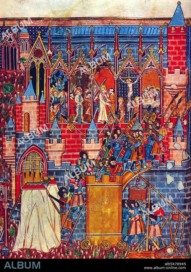 The Siege of Jerusalem took place from June 7 to July 15, 1099 during the First Crusade. The Crusaders stormed and captured the city from Fatimid Egypt. Throughout the siege, attacks were made on the walls, but each one was repulsed. The Genoese troops, led by commander Guglielmo Embriaco, had previously dismantled the ships in which the Genoeses came to the Holy Land; Embriaco, using the ship's wood, made some siege towers. These were rolled up to the walls on the night of July 14 much to the surprise and concern of the garrison. On the morning of July 15, Godfrey's tower reached his section of the walls near the northeast corner gate, and according to the Gesta two Flemish knights from Tournai named Lethalde and Engelbert were the first to cross into the city, followed by Godfrey, his brother Eustace, Tancred, and their men. Raymond's tower was at first stopped by a ditch, but as the other crusaders had already entered, the Muslim guarding the gate surrendered to Raymond of Toulouse.