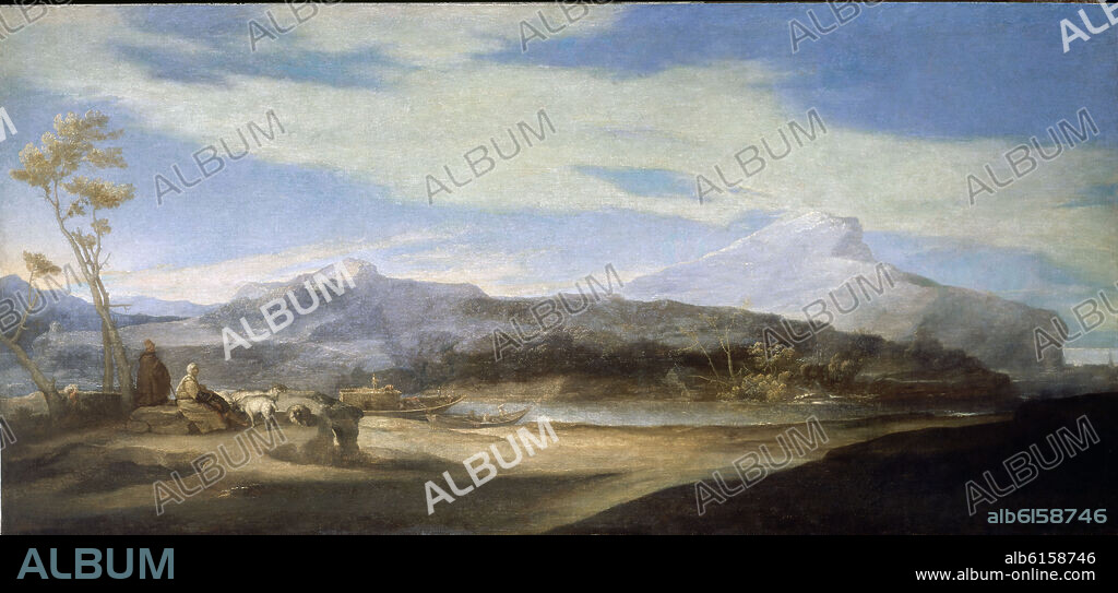 JOSE DE RIBERA. PAISAJE CON PASTORES - 1639.