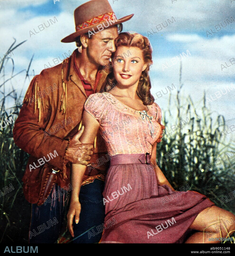 Film still from 'Distant Drums' starring Mari Aldon, Gary Cooper, Richard Webb, and Arthur Hunnicutt.