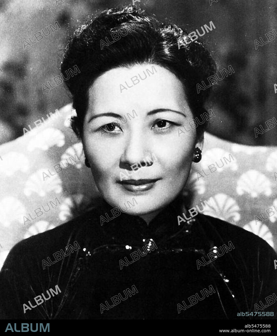 Soong May-ling or Mei-ling, also known as Madame Chiang Kai-shek (Song Meiling, 1898-2003), First Lady of the Republic of China (ROC) and wife of President Chiang Kai-shek. She was a politician and painter. The youngest and the last surviving of the three Soong sisters, she played a prominent role in the politics of the Republic of China and was the sister in law of Song Qingling, wife of President Sun Yat-sen, the founder of the Chinese Republic (1912).