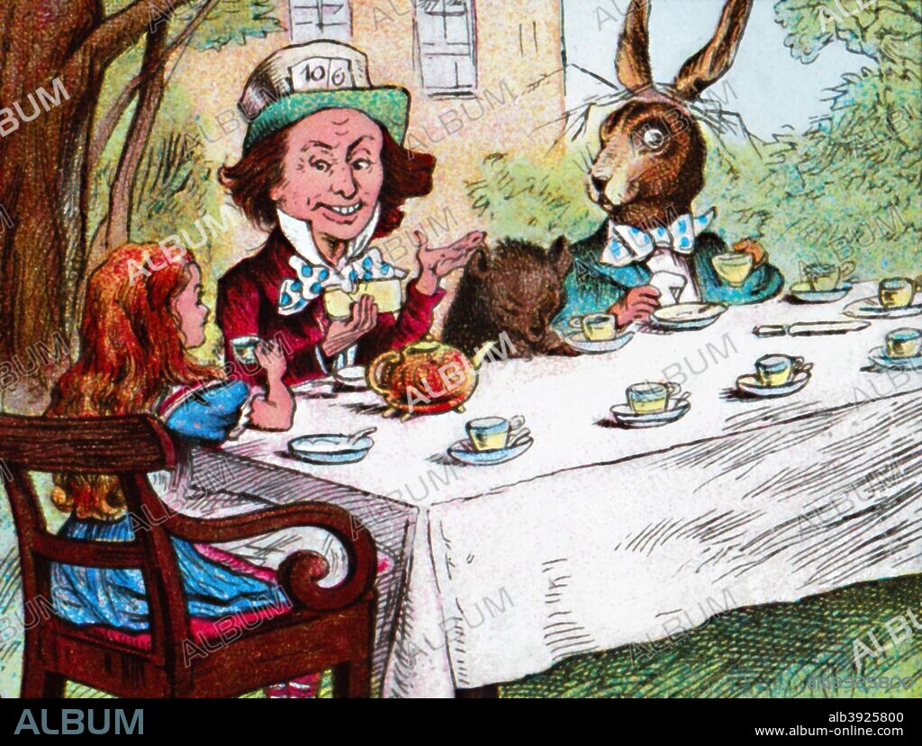 'Alice at the Mad Hatter's Tea Party', c1910. From Alice in Wonderland, by Lewis Carroll. [W. Butcher & Sons, London, c1910].