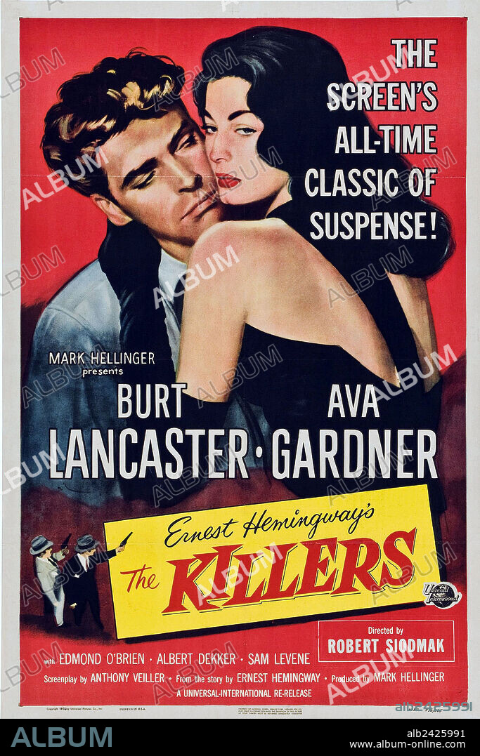 Poster of THE KILLERS, 1946, directed by ROBERT SIODMAK. Copyright UNIVERSAL PICTURES.