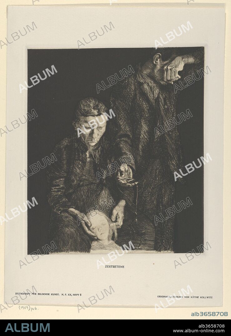 KÄTHE KOLLWITZ. Downtrod Woman (Zertretene from Zeitschrift für Bildende Kunst). Artist: Käthe Kollwitz (German, Kaliningrad (Königsberg) 1867-1945 Moritzburg). Dimensions: 9 7/16 x 32 15/16 in. (23.9 x 83.6 cm). Date: 1900.