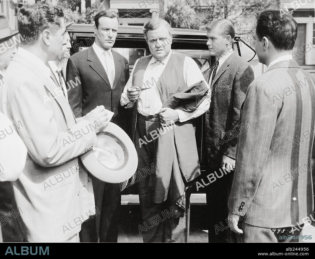 ORSON WELLES en IMPULSO CRIMINAL, 1959 (COMPULSION), dirigida por RICHARD FLEISCHER. Copyright 20TH CENTURY FOX.