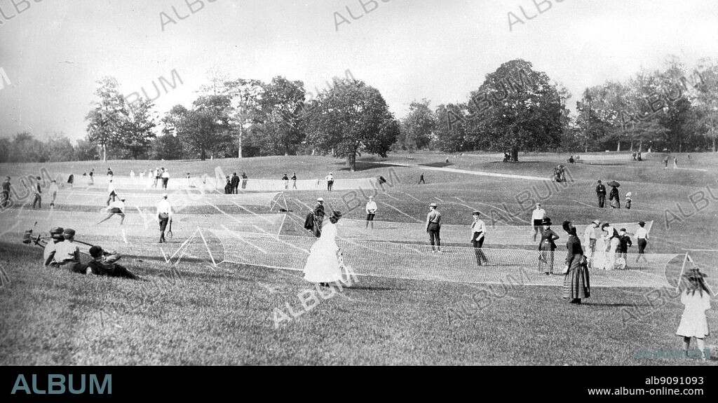Lawn Tennis in Prospect Park, Brooklyn, New York in 1886. The Encyclopedia of Tennis page 47.