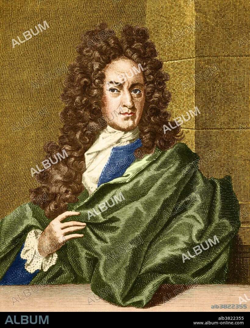 Color enhanced portrait of Georg Ernst Stahl (1660-1734), a German chemist and physician.