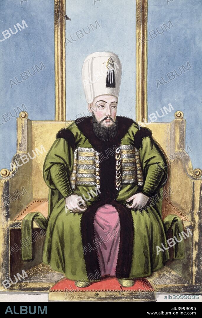 Ahmed I, Ottoman Emperor, (1808). Ahmed (1590-1617) was Sultan from 1603. Devoutly religious, he is best remembered for ordering the construction of the great Blue Mosque (Sultan Ahmed Mosque) in Istanbul. From A series of Portraits of the Emperors of Turkey, 1808.