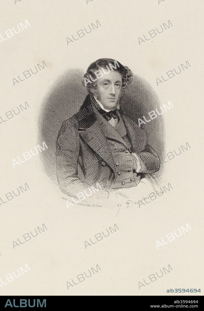 JOSEPH-ISNARD-LOUIS DESJARDINS. Portrait of the composer Albert Grisar (1808-1869).