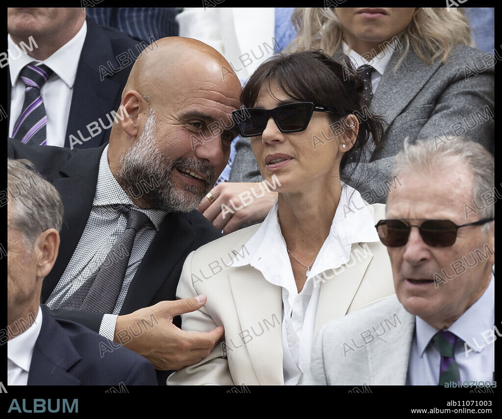 PEP GUARDIOLA et CRISTINA SERRA PEP GUARDIOLA. July 6, 2024, London, London, United Kingdom: Pep Guardiola and his wife Christina Serra in the Royal Box on day six of the Wimbledon Tennis Championships in London. (Credit Image: © Stephen Lock/i-Images via ZUMA Press).